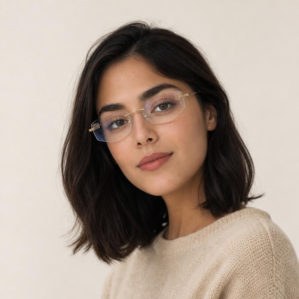 Rivera Eyewear Zúrich – modelo luciendo los lentes